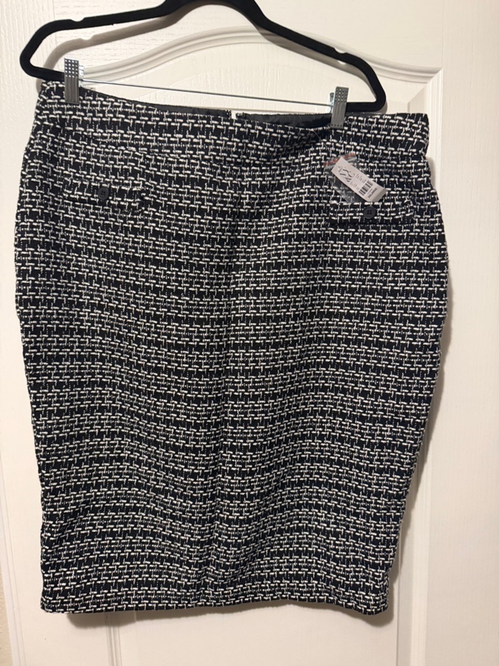 New York & Company Black and White Tweed Pencil Skirt
